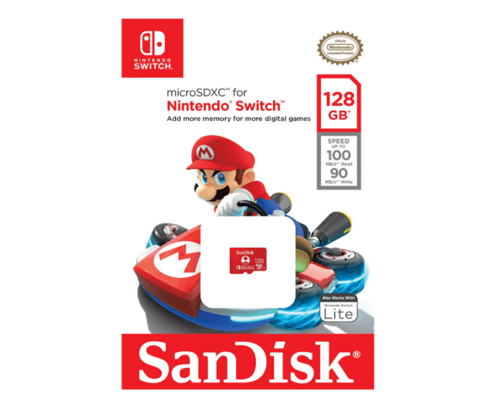 サンディスク製のNintendo SwitchのSDカードのパッケージ